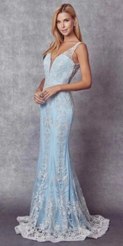 Juliet 277W Fancy Glitter Design Tulle Mermaid Wedding Dress(Juliet 277w Fancy Glitter Design Tulle Mermaid Wedding Dress) -Dress Promotion Store 277 SkyBlue Side ad637de9 0ea4 4e26 b697 895b4f5fdcd6