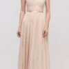 Eureka 2800 Belted Waist Ruched Long A-Line Dress(Belted Waist Ruched Long A Line Champagne Formal Dress) -Dress Promotion Store 2800 eureka dress champagne