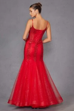 Juliet JT2883C Embellished Fitted Corset Mermaid Gown(Juliet Jt2883c Embellished Fitted Corset Mermaid Gown) -Dress Promotion Store 2883CRED 4