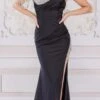Amelia Couture 3017 Floor Length Cold Shoulder Side Slit Lycra Gown(Amelia Couture 3017 Floor Length Cold Shoulder Side Slit Lycra Gown)