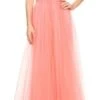 J&J Fashion 3021 Plunging Neck Long Prom Dress Cut-Out Back(Pink Plunging Neck Long Prom Dress Cut Out Back)