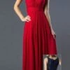 J&J Fashion 3030 A-line Long Formal Dress Bateau Neckline(Red A Line Long Formal Dress Bateau Neckline) -Dress Promotion Store 3030 jj fashion red