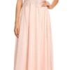 J&J Fashion 3071 Appliqued Bodice Long Formal Dress Sleeveless(Blush Appliqued Bodice Long Formal Dress Sleeveless)