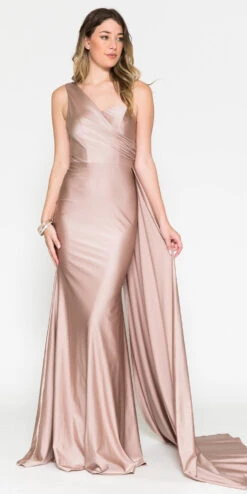 Amelia Couture 387 Long One Shoulder Fitted Fit And Flare Lycra Gown Sash(Amelia Couture 387 Long One Shoulder Fitted Fit And Flare Lycra Gown Sash) -Dress Promotion Store 387DUSTYROSE d28187a5 2853 4ca5 9157 ccebeee49567