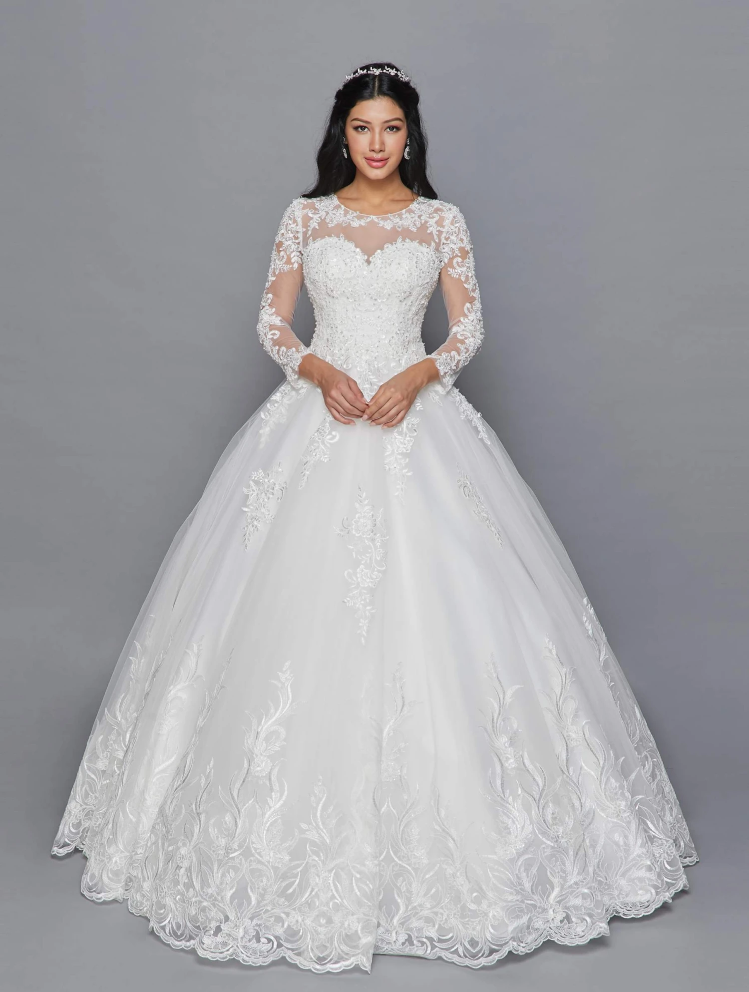 DeKlaire Bridal 422 Mid-Length Sleeve A-Line Wedding Gown Illusion Boat Neckline(Lovely La Bridal 422 Mid Length Sleeve A Line Wedding Gown Illusion Boat Neckline Beaded Lace) 3 DeKlaire Bridal 422 Mid-Length Sleeve A-Line Wedding Gown Illusion Boat Neckline(Lovely La Bridal 422 Mid Length Sleeve A Line Wedding Gown Illusion Boat Neckline Beaded Lace)