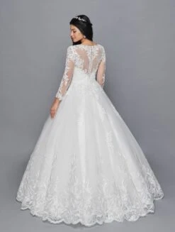 DeKlaire Bridal 422 Mid-Length Sleeve A-Line Wedding Gown Illusion Boat Neckline(Lovely La Bridal 422 Mid Length Sleeve A Line Wedding Gown Illusion Boat Neckline Beaded Lace) 6 DeKlaire Bridal 422 Mid-Length Sleeve A-Line Wedding Gown Illusion Boat Neckline(Lovely La Bridal 422 Mid Length Sleeve A Line Wedding Gown Illusion Boat Neckline Beaded Lace) -Dress Promotion Store 422 IVORY 2