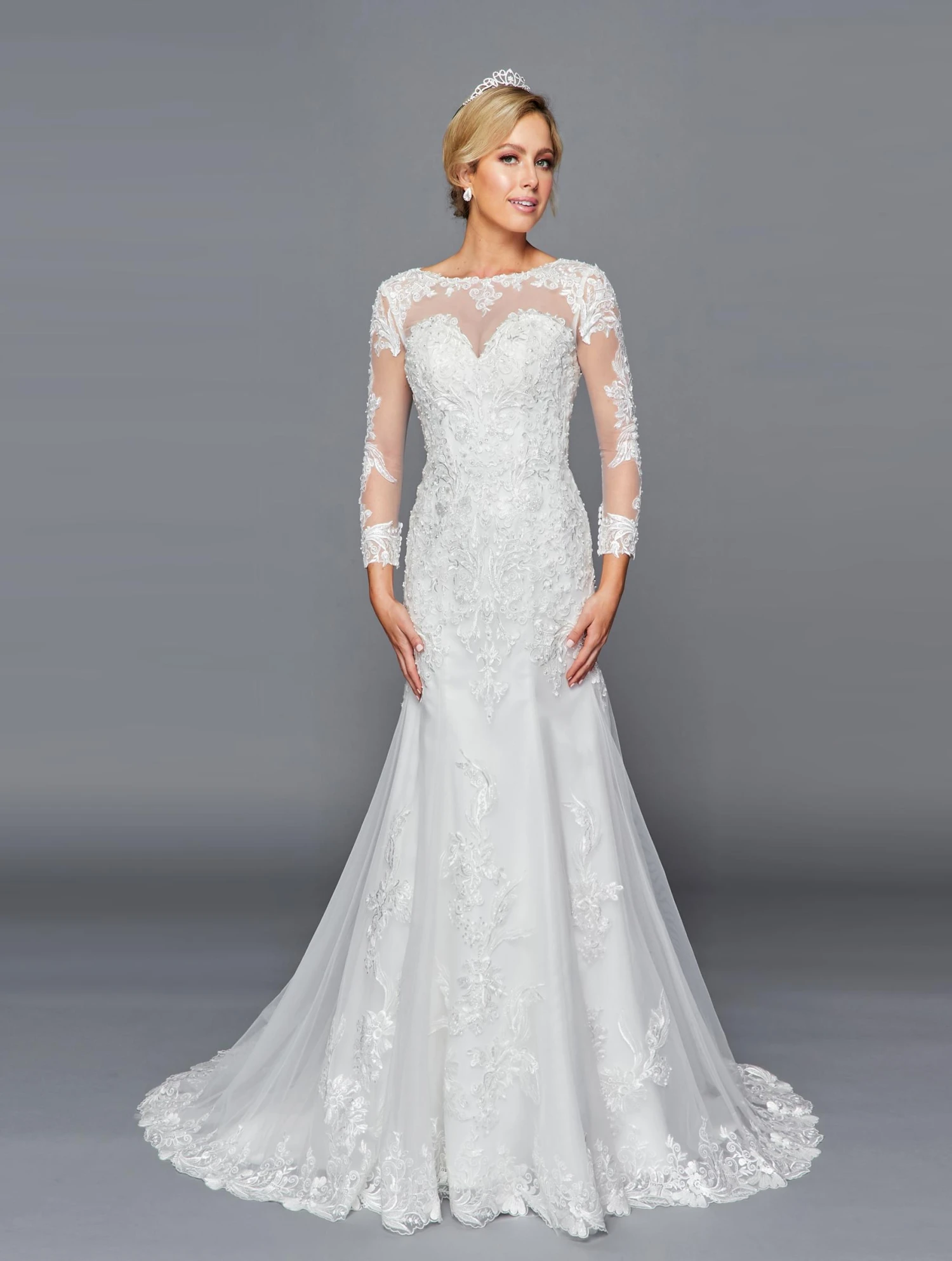 Deklaire Bridal 435 Long Length Sleeve A-Line Wedding Gown Beaded Lace(Deklaire Bridal 435 Long Length Sleeve A Line Wedding Gown Beaded Lace) 3 Deklaire Bridal 435 Long Length Sleeve A-Line Wedding Gown Beaded Lace(Deklaire Bridal 435 Long Length Sleeve A Line Wedding Gown Beaded Lace)