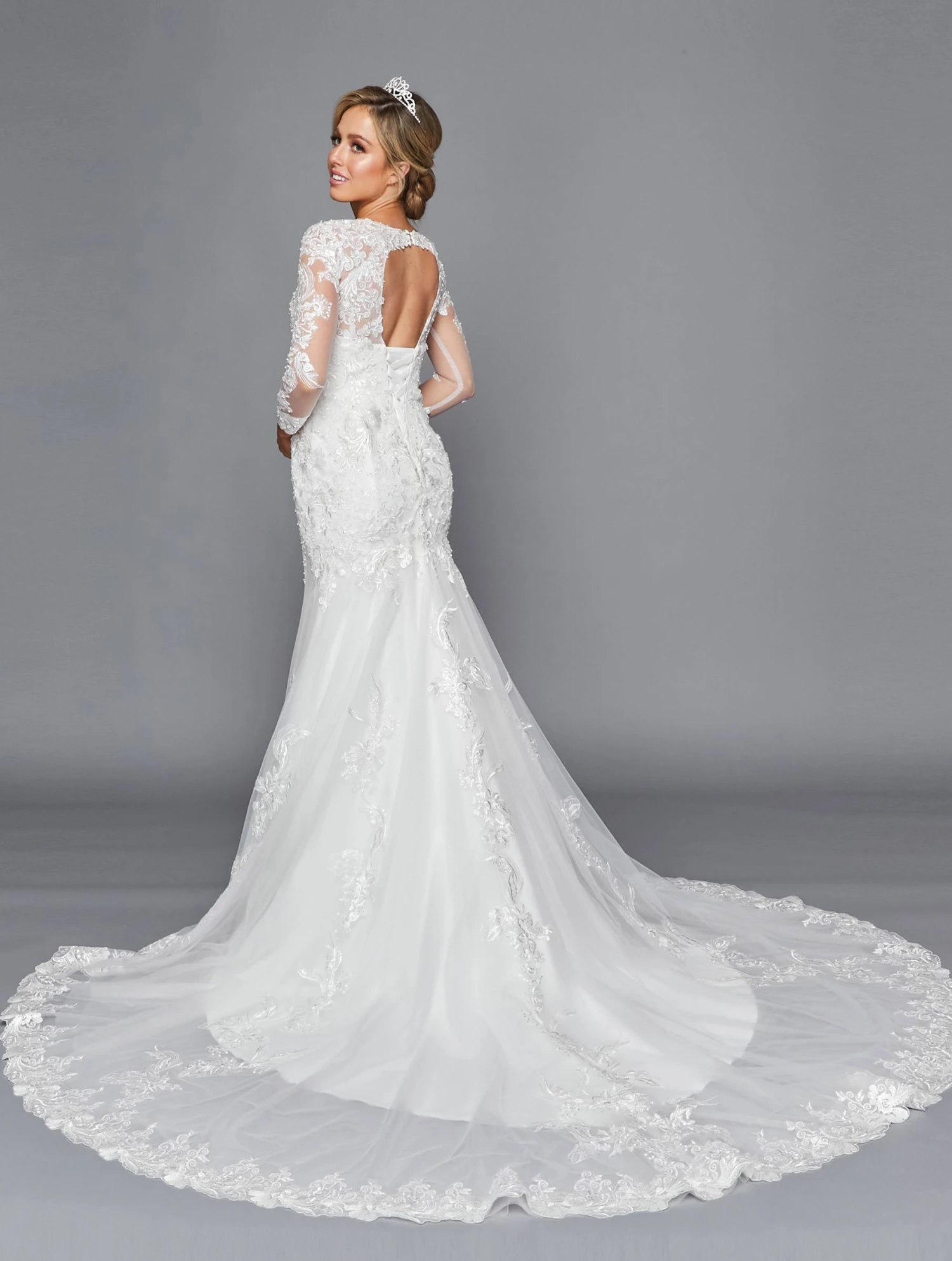 Deklaire Bridal 435 Long Length Sleeve A-Line Wedding Gown Beaded Lace(Deklaire Bridal 435 Long Length Sleeve A Line Wedding Gown Beaded Lace) 4 Deklaire Bridal 435 Long Length Sleeve A-Line Wedding Gown Beaded Lace(Deklaire Bridal 435 Long Length Sleeve A Line Wedding Gown Beaded Lace) - Image 2