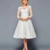 DeKlaire Bridal 451 Illusion Neckline Knee Length Wedding Dress(Deklaire Bridal 451 Illusion Neckline Knee Length Wedding Dress) 2 DeKlaire Bridal 451 Illusion Neckline Knee Length Wedding Dress(Deklaire Bridal 451 Illusion Neckline Knee Length Wedding Dress) -Dress Promotion Store 451 1