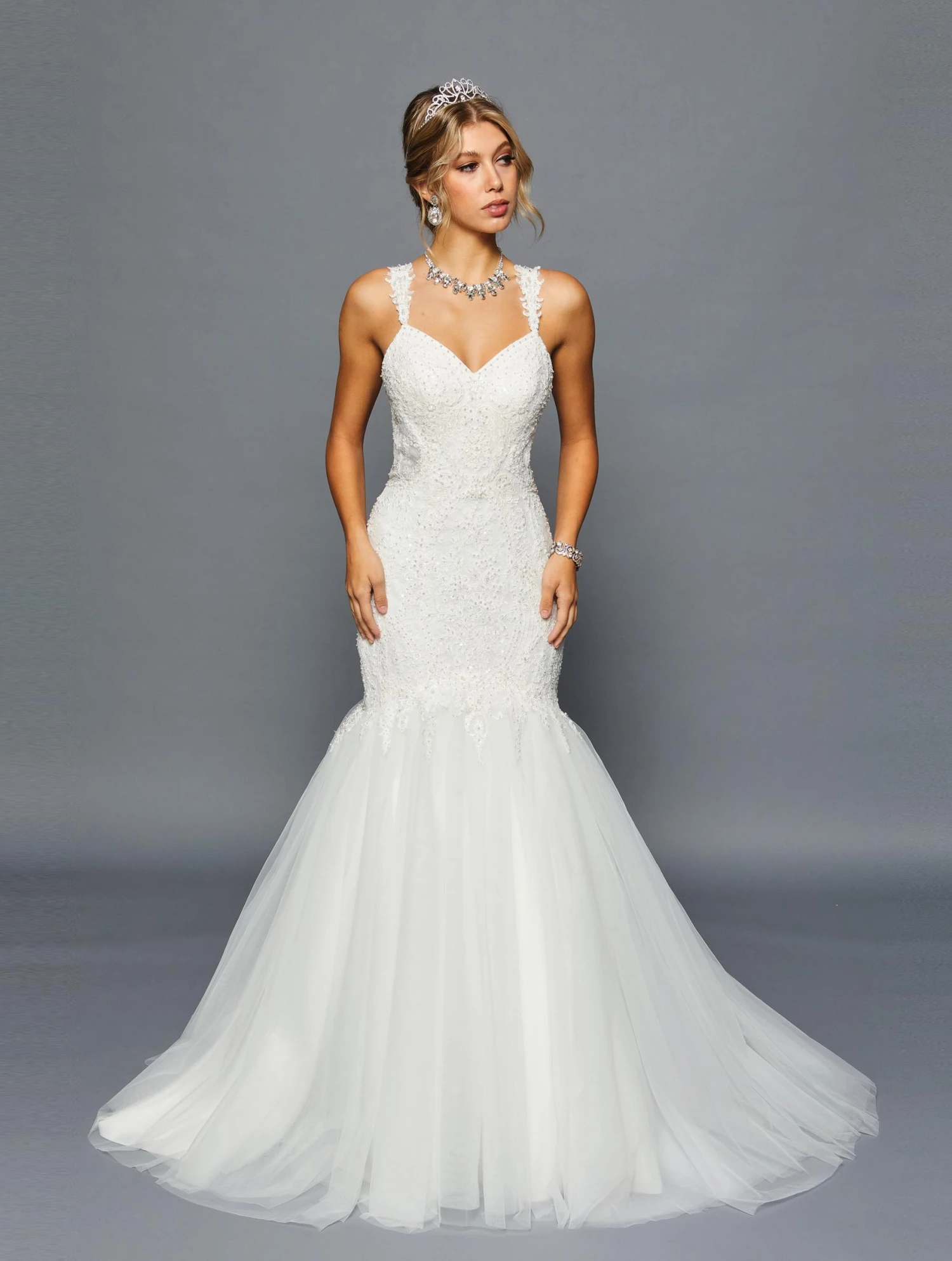 DeKlaire Bridal 461 V-Neckline Mermaid Court Train Wedding Dress(Deklaire Bridal 461 V Neckline Mermaid Court Train Wedding Dress) 3 DeKlaire Bridal 461 V-Neckline Mermaid Court Train Wedding Dress(Deklaire Bridal 461 V Neckline Mermaid Court Train Wedding Dress)
