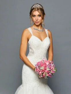 DeKlaire Bridal 461 V-Neckline Mermaid Court Train Wedding Dress(Deklaire Bridal 461 V Neckline Mermaid Court Train Wedding Dress) 7 DeKlaire Bridal 461 V-Neckline Mermaid Court Train Wedding Dress(Deklaire Bridal 461 V Neckline Mermaid Court Train Wedding Dress) -Dress Promotion Store 461 3