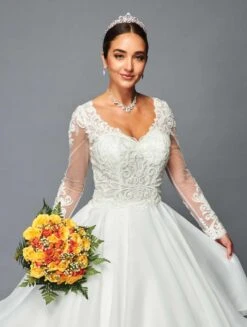 DeKlaire Bridal 466 Floor Length A-Line Ball Wedding Gown Chapel Train(Deklaire Bridal 466 Floor Length A Line Ball Wedding Gown Chapel Train) -Dress Promotion Store 466 3