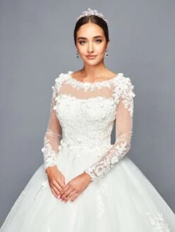 DeKlaire Bridal 469 Floor Length A-Line Ball Wedding Gown Long Sleeve(Deklaire Bridal 469 Floor Length A Line Ball Wedding Gown Long Sleeve) -Dress Promotion Store 469 3