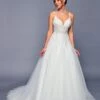 DeKlaire Bridal 477 Timeless A-Line Chapel Train Thin Strap Wedding Gown(Deklaire Bridal 477 Timeless A Line Chapel Train Thin Strap Wedding Gown) -Dress Promotion Store 477 1