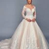 DeKlaire Bridal 478 Long Sleeve Illusion Boat Neck Lace Applique Wedding Gown(Deklaire Bridal 478 Long Sleeve Illusion Boat Neck Lace Applique Wedding Gown) 2 DeKlaire Bridal 478 Long Sleeve Illusion Boat Neck Lace Applique Wedding Gown(Deklaire Bridal 478 Long Sleeve Illusion Boat Neck Lace Applique Wedding Gown) -Dress Promotion Store 478 1