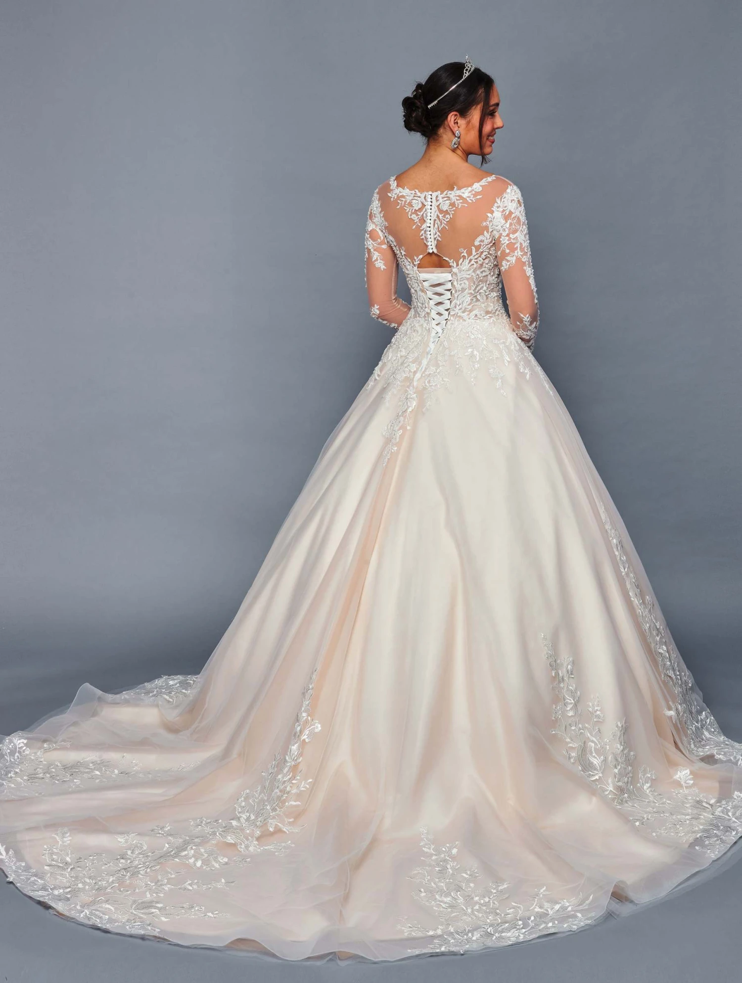 DeKlaire Bridal 478 Long Sleeve Illusion Boat Neck Lace Applique Wedding Gown(Deklaire Bridal 478 Long Sleeve Illusion Boat Neck Lace Applique Wedding Gown) 4 DeKlaire Bridal 478 Long Sleeve Illusion Boat Neck Lace Applique Wedding Gown(Deklaire Bridal 478 Long Sleeve Illusion Boat Neck Lace Applique Wedding Gown) - Image 2