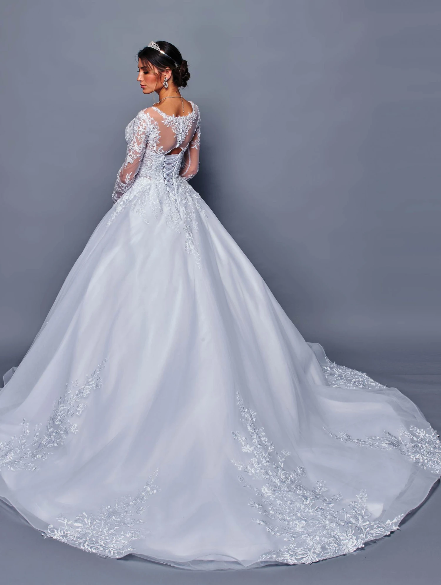 DeKlaire Bridal 478 Long Sleeve Illusion Boat Neck Lace Applique Wedding Gown(Deklaire Bridal 478 Long Sleeve Illusion Boat Neck Lace Applique Wedding Gown) 7 DeKlaire Bridal 478 Long Sleeve Illusion Boat Neck Lace Applique Wedding Gown(Deklaire Bridal 478 Long Sleeve Illusion Boat Neck Lace Applique Wedding Gown) - Image 5