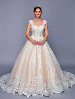 DeKlaire Bridal 479 Cap Sleeve Princess A-Line Wedding Ball Gown(Deklaire Bridal 479 Cap Sleeve Princess A Line Wedding Ball Gown)