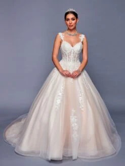 Deklaire Bridal 482 Floor Length A-Line Poofy Wedding Gown(Deklaire Bridal 482 Floor Length A Line Poofy Wedding Gown)