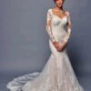 Deklaire Bridal 483 Long Sleeve Trumpet Wedding Gown(Deklaire Bridal 483 Long Sleeve Trumpet Wedding Gown) -Dress Promotion Store 483 1