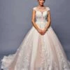 Deklaire Bridal 484 Floor Length Cap Sleeve A-Line Wedding Ball Gown(Deklaire Bridal 484 Floor Length Cap Sleeve A Line Wedding Ball Gown) -Dress Promotion Store 484 1