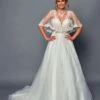 DeKlaire Bridal 488 Wedding Dress A-Line Shawl Covering(Deklaire Bridal 488 Wedding Dress A Line Shawl Covering) -Dress Promotion Store 488 DEKLAIRE BRIDAL IVORY