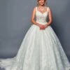 DeKlaire Bridal 489 Wedding Dress V-Neck A-Line Ball Gown(Deklaire Bridal 489 Wedding Dress V Neck A Line Ball Gown) -Dress Promotion Store 489 DEKLAIRE BRIDAL IVORY
