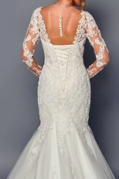 DeKlaire Bridal 492 Wedding Dress Long Sleeve Trumpet Gown(Deklaire Bridal 492 Wedding Dress Long Sleeve Trumpet Gown) 9 DeKlaire Bridal 492 Wedding Dress Long Sleeve Trumpet Gown(Deklaire Bridal 492 Wedding Dress Long Sleeve Trumpet Gown) -Dress Promotion Store 492 DEKLAIRE BRIDAL ZOOM BACK