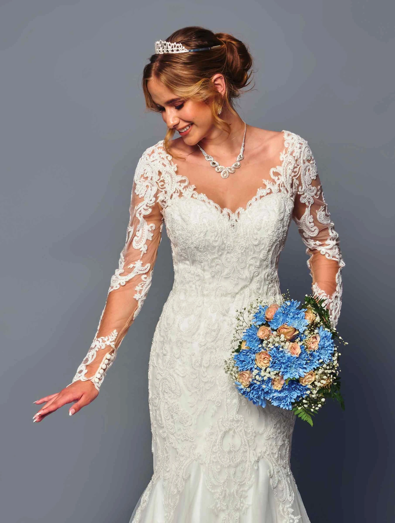 DeKlaire Bridal 492 Wedding Dress Long Sleeve Trumpet Gown(Deklaire Bridal 492 Wedding Dress Long Sleeve Trumpet Gown) 7 DeKlaire Bridal 492 Wedding Dress Long Sleeve Trumpet Gown(Deklaire Bridal 492 Wedding Dress Long Sleeve Trumpet Gown) - Image 5