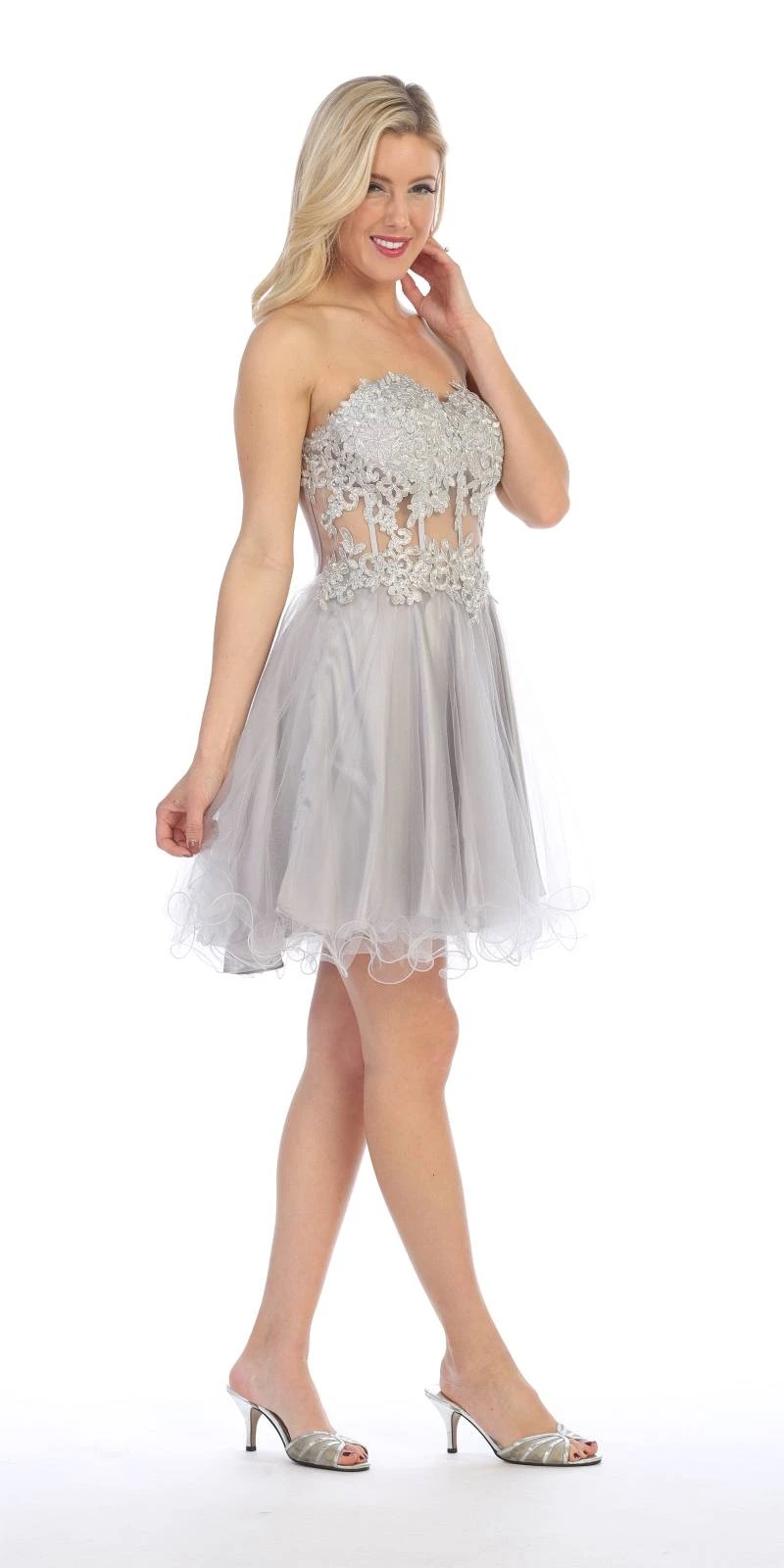 Celavie 5013 Applique Sheer Bodice Strapless Homecoming Dress(Celavie 5013 Applique Sheer Bodice Strapless Homecoming Dress Black) 9 Celavie 5013 Applique Sheer Bodice Strapless Homecoming Dress(Celavie 5013 Applique Sheer Bodice Strapless Homecoming Dress Black) - Image 7