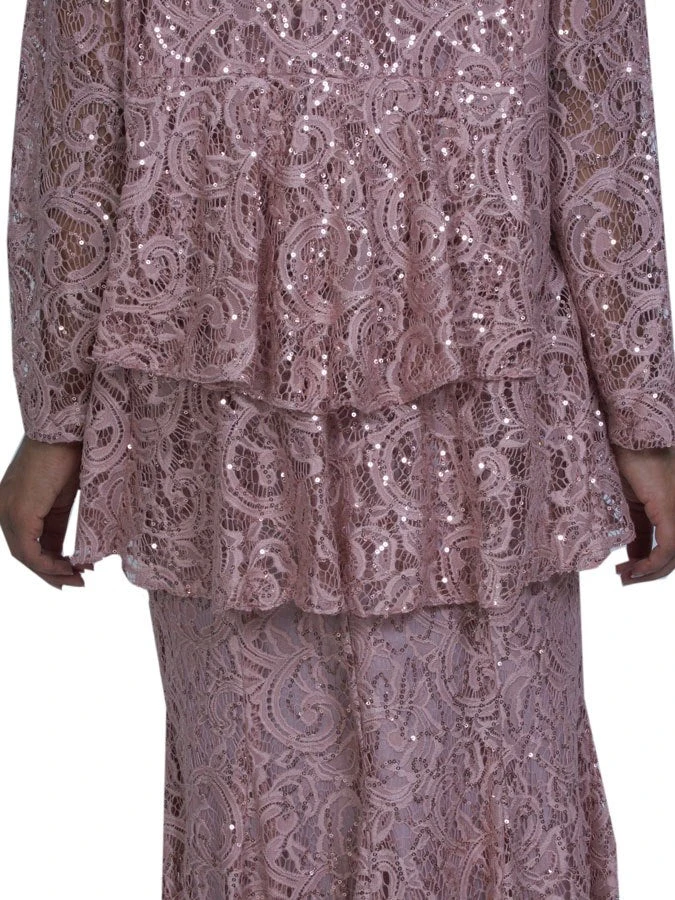 Hosanna 5015 Plus Size 3 Piece Set Length Dress Lace(Hosanna 5015 Plus Size 3 Piece Set Rose Tea Length Dress Lace) 5 Hosanna 5015 Plus Size 3 Piece Set Length Dress Lace(Hosanna 5015 Plus Size 3 Piece Set Rose Tea Length Dress Lace) - Image 3