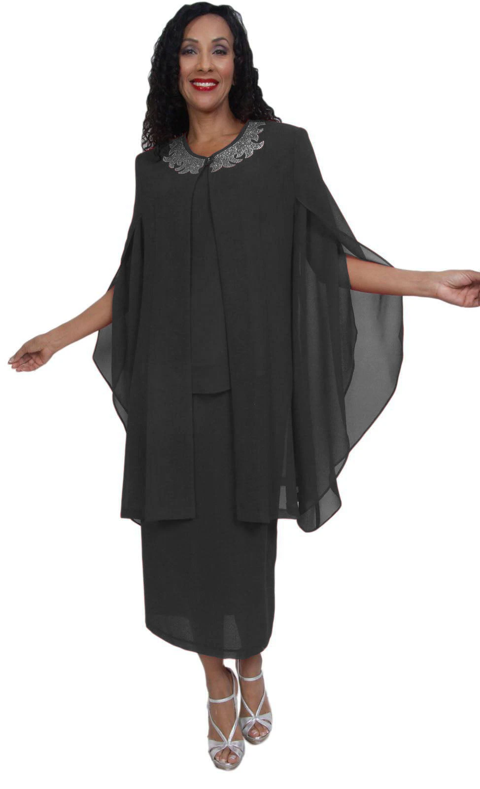 Hosanna 5024 Plus Size 3 Piece Set Tea Length Dress(Hosanna 5024 Plus Size Purple 3 Piece Set Tea Length Dress) 4 Hosanna 5024 Plus Size 3 Piece Set Tea Length Dress(Hosanna 5024 Plus Size Purple 3 Piece Set Tea Length Dress) - Image 2