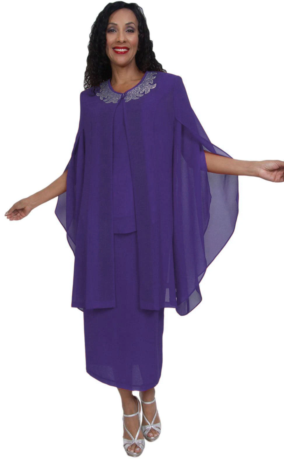 Hosanna 5024 Plus Size 3 Piece Set Tea Length Dress(Hosanna 5024 Plus Size Purple 3 Piece Set Tea Length Dress) 3 Hosanna 5024 Plus Size 3 Piece Set Tea Length Dress(Hosanna 5024 Plus Size Purple 3 Piece Set Tea Length Dress)