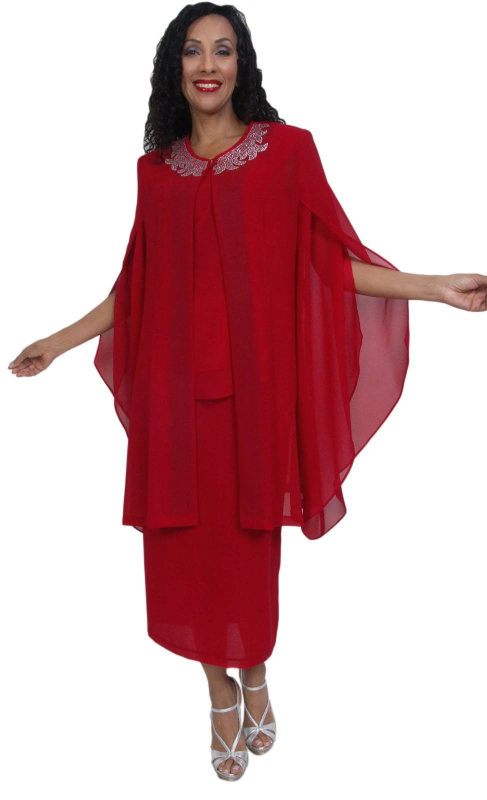 Hosanna 5024 Plus Size 3 Piece Set Tea Length Dress(Hosanna 5024 Plus Size Purple 3 Piece Set Tea Length Dress) 5 Hosanna 5024 Plus Size 3 Piece Set Tea Length Dress(Hosanna 5024 Plus Size Purple 3 Piece Set Tea Length Dress) - Image 3