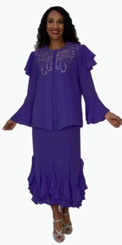 Hosanna 5150 Plus Size 3 Piece Set Tea Length Dress(Hosanna 5150 Plus Size 3 Piece Set White Tea Length Dress)