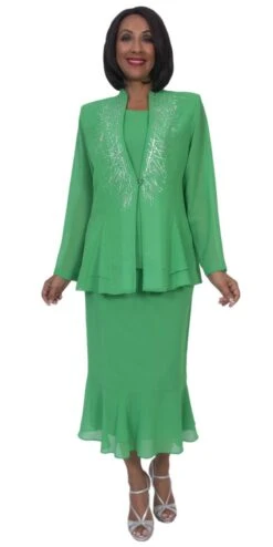 Hosanna 5259 Plus Size 3-Piece Set Ankle Length Dress(Hosanna 5259 Plus Size 3 Piece Set Kelly Green Ankle Length Dress)