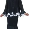 CLEARANCE - Hosanna 5279 Plus Size 3-Piece Set Tea Length Dress (Size 3XL)(Hosanna 5279 Plus Size 3 Piece Set Black White Ankle Length Dress) -Dress Promotion Store 5279 hosanna black white