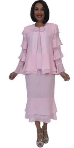 Hosanna 5543 Plus Size 3 Piece Set Tea Length Dress(Hosanna 5543 Plus Size 3 Piece Set White Tea Length Dress) -Dress Promotion Store 5289 hosanna pink