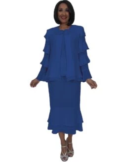 Hosanna 5543 Plus Size 3 Piece Set Tea Length Dress(Hosanna 5543 Plus Size 3 Piece Set White Tea Length Dress)