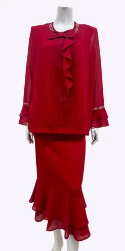 Hosanna 5534 Plus Size 3-Piece Set Tea Length Dress(Hosanna 5534 Plus Size 3 Piece Set Tea Length Dress)