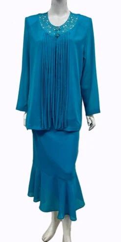 Hosanna Design 5536 Modest 3-Piece Set Tea Length Chiffon Dress(Hosanna Design 5536 Modest 3 Piece Set Tea Length Chiffon Dress)