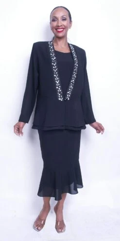 Hosanna 5537 Plus Size 3-Piece Set Tea Length Dress Outfit(Hosanna 5537 Plus Size 3 Piece Set Tea Length Dress Outfit)