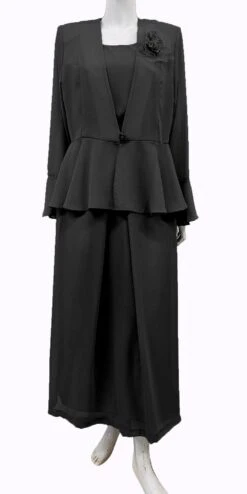 Hosanna 5544 Modest Outfit 3-Piece Set Tea Length Dress(Hosanna 5544 Modest Outfit 3 Piece Set Tea Length Dress) -Dress Promotion Store 5544 hosanna black