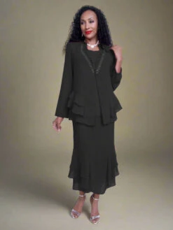 Hosanna 5555 Modest 3-Piece Set Ankle Length Dress(Hosanna 5555 Modest 3 Piece Set Ankle Length Dress)