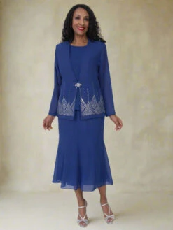 Hosanna 5556 Plus Size 3-Piece Outfit Set Tea Length Dress(Hosanna 5556 Plus Size 3 Piece Outfit Set Tea Length Dress) -Dress Promotion Store 5556 hosanna royal