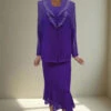 CLEARANCE - Hosanna 5560 Modest 3-Piece Outfit Set Ankle Length (Size XL)(Clearance Hosanna 5560 Modest 3 Piece Outfit Set Ankle Length Size Xl) -Dress Promotion Store 5560 purple