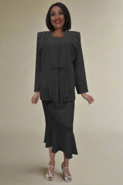 Hosanna 5563 Modest 3-Piece Outfit Set Ankle Length(Hosanna 5563 Modest 3 Piece Outfit Set Ankle Length) -Dress Promotion Store 5563 hosannna black