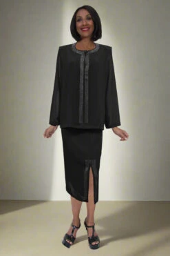 Hosanna 5566 Modest 3-Piece Outfit Set Ankle Length(Hosanna 5566 Modest 3 Piece Outfit Set Ankle Length) -Dress Promotion Store 5566 hosanna black