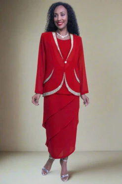 Hosanna 5568 Modest 3-Piece Outfit Set Ankle Length(Hosanna 5568 Modest 3 Piece Outfit Set Ankle Length) -Dress Promotion Store 5568 hosanna red