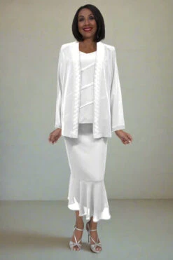 Hosanna 5577 Modest 3-Piece Outfit Set Ankle Length(Hosanna 5577 Modest 3 Piece Outfit Set Ankle Length) -Dress Promotion Store 5577 hosanna white